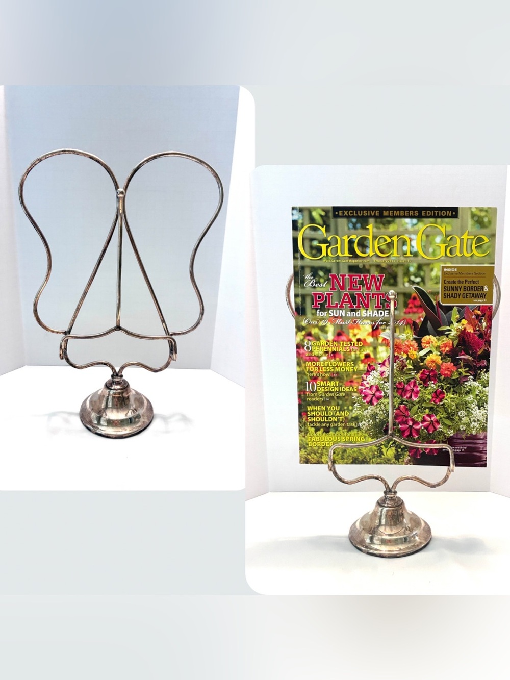 Vintage Art Deco English Silver-Plated Tabletop Wire Music Sheet Stand